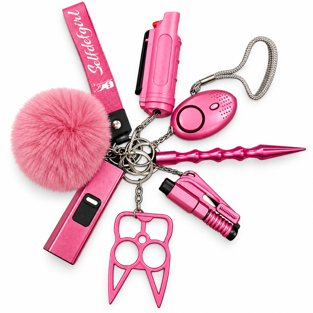 Porte clé anti agression XL selfdefgirl rose ou noir
