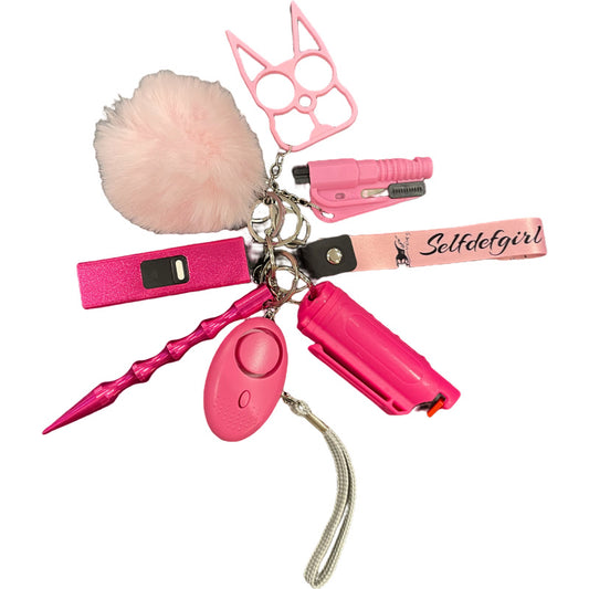 Porte clé anti agression XL selfdefgirl rose ou noir